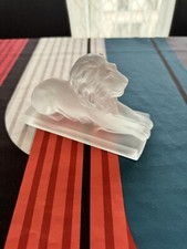 Vintage Sulfonol Robin Object Lion Art Deco Pressed Opal Glass Paper Press s1920