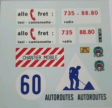 décalcomanie Dinky Toys Peugeot J7 Allofret 570 Autoroute 570A