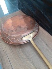 Ancienne Poêle en Cuivre étamé  Art Nouveau 