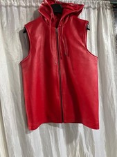 Nouveau gilet en cuir rouge à