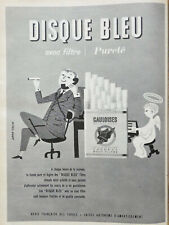 PUBLICITÉ PRESSE 1957 CIGARETTE GAULOISE DISQUE BLEU - JEAN COLIN - ANGE PIANO