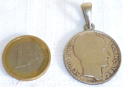 Ancien pendentif pièce 10 - ancien,