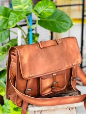 Village leather messenger bag - village,
