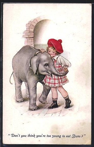 Carte postale fille câline - , un
