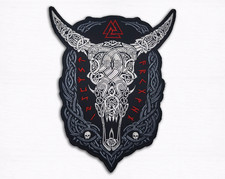 Viking Bull Skull Back Patch
