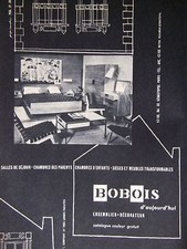 PUBLICITÉ 1956 BOBOIS ENSEMBLIER DÉCORATEUR - ADVERTISING