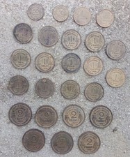 vintage lot ancienne  piece de monnaie 1 et 2 francs