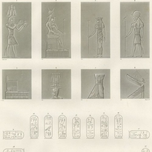 Hiéroglyphes denderah - hiéroglyphes,