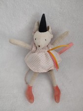 Doudou 25cm souris Mimi Il Etait Une Fois Moulin Roty  rose jaune