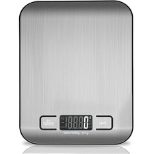 Balance de cuisine numérique 1g-5kg plateau inox LCD rétroéclairé précision