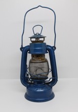 Lampe tempête bleue vintage