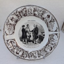 Assiette Parlante Lunéville Dans la marine 19,5cm Humoristique Ancienne Marin N2