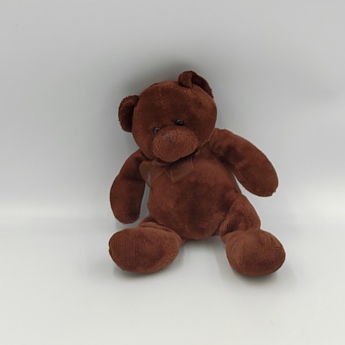 Doudou ours marron ruban - ,