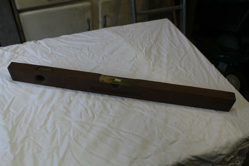 Niveau ancien bois laiton - et,