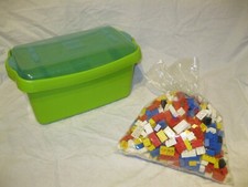 Lot LEGO STORAGE BOX BOÎTE DE RANGEMENT + 1kg VRAC BRIQUES 2x2 2x3 2x4 Vintage