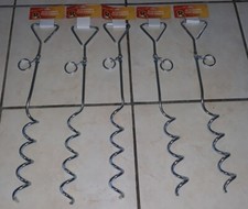 LOT DE  5 PIQUETS D ATTACHE DE 50 CM POUR LAISSE DE CHIENS