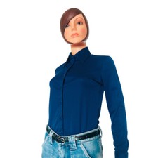 Chemise bleu marine et son col pelle à tarte | Vintage 70s