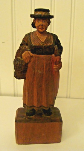 Vintage hand carved painted - &,