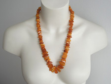 Collier Vintage En Ambre Naturel Miel Butterscotch Poli 69,2 G/59 Cm