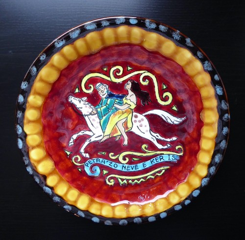 Assiette faïence peinte - assiette, en