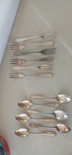 6  cuillères à café + 6 fourchettes dessert + louche  METAL ARGENTE wmf 90