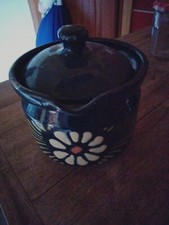 1 Sucrier bleu avec couvercle