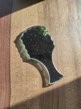 Petit miroir à main vintage, bords biseautés, double face