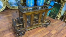 Chariot À Bouteilles Mobile Bar Porte Boissons En Style Ancien En Bois Massif
