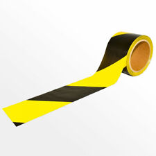 3 Rouleaux Â 100m/75mm Bande de Barrage Noir Jaune D'Avertissement Rubalise