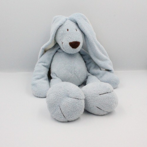 Doudou lapin bleu blanc cm - bleu,