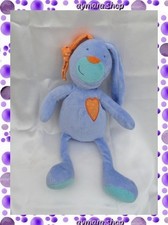 Doudou Peluche Lapin Bleu Coeur Orange Fnac