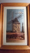 Tableau de soie tissée Le Tisserand Moulin à vent