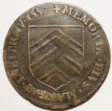 ILE-DE-FRANCE : TRES RARE (inédit ?) JETON AU TYPE DE F.DE RAISSE DATE 1557 !