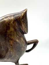 Sculpture moderne en bronze – Cheval stylisé – Esprit brutaliste – 23 x 24 cm