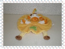 Doudou Semi Plat Rond Vache Girafe Jaune Orange Vert Taches Kimbaloo