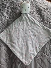 Doudou Chat Plat OBAIBI Okaïdi Gris Fleur Fleurs Tissus 