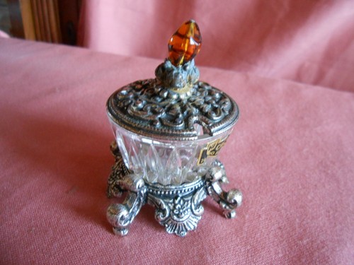 Petit pot métal décoré - petit, en