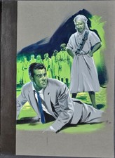 RARE GOUACHE ORIGINALE MICHEL GOURDON + HANK JANSON L'AVENTURIER / YÉ-YÉ YEMEN