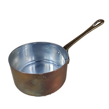 Belle Casserole Cuivre Étamée Manche Laiton / Vintage Copper Pan Brass Handle