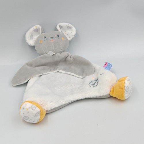 Doudou plat souris blanche