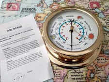 Barometre marin laiton Imex marine neuf diamètre 14,5cm pour bateau ou maison