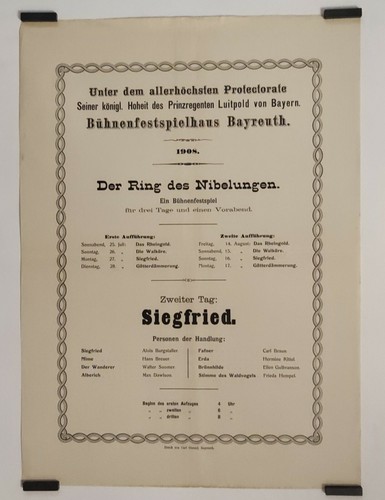 Bayreuth festival 1908 - bayreuth, affiche