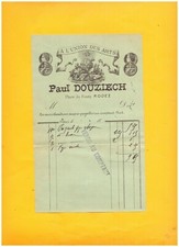 RODEZ (12) COMMERCE ART MENAGER "A L'UNION DES ARTS / Paul DOUZIECH" en 1880