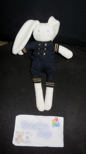 Doudou peluche lapin blanc - peluche,