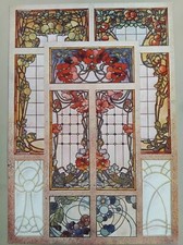 ART NOUVEAU VITRAIL GRAVURE