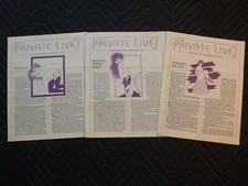 Vintage Erotica Private Lives Original Newsletter 3 Issues  1988