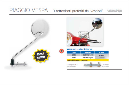 Rétroviseur gauche vespa - gauche,