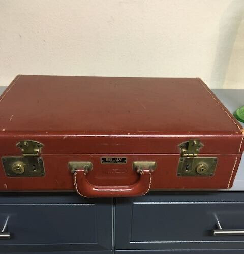 Vintage leather briefcase - leather,