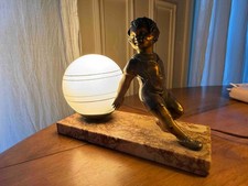 Lampe de table globe art déco