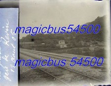 PLAQUE PHOTO STEREOSCOPE NEGATIF Vue prise de la gare de REVIN ARDENNES 1905